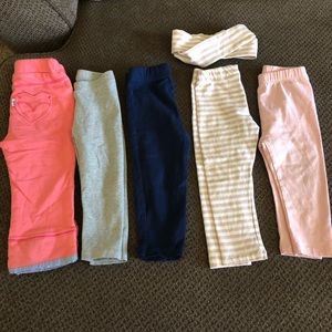 5 pairs pants one matching headband